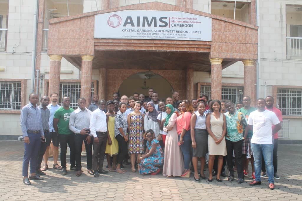 Group photo of teaching statistics at AIMS in Cameroon