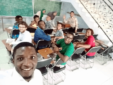 Group photo of teaching statistics at AIMS in Cameroon